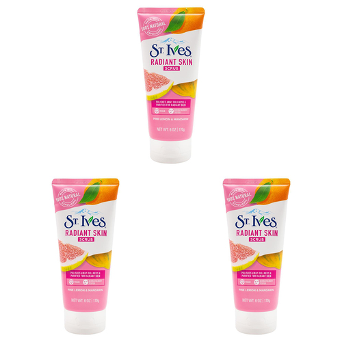 3PK St Ives 170g Radiant Skin Scrub Pink Lemon & Mandarin