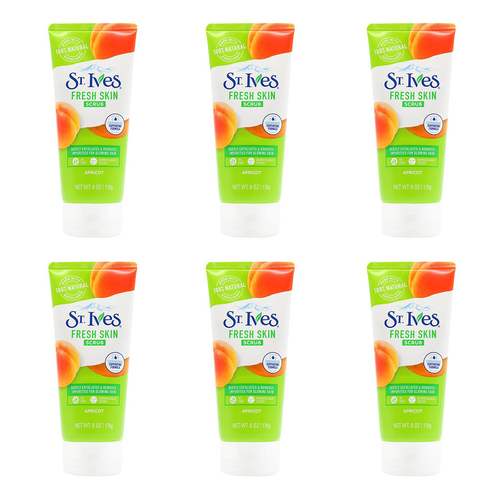 6PK St Ives 170G Fresh Skin Exfoliating Facial Scrub - Apricot