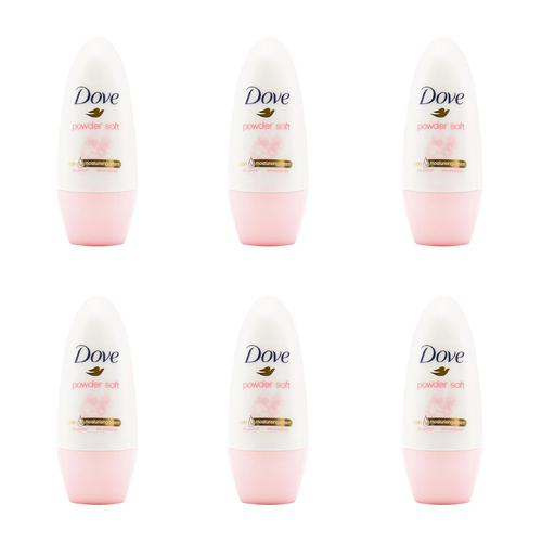 6PK Dove 40ml Antiperspirant Roll On Deodorant Powder Soft