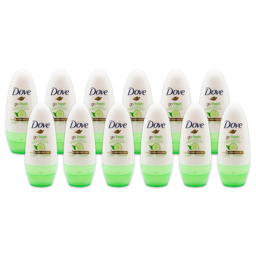 12PK Dove 40ml Antiperspirant Roll On Deodorant Go Fresh Cucumber/Green Tea Scent