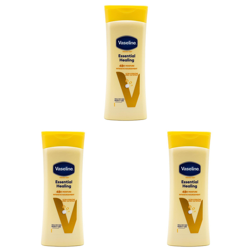 3PK Vaseline 400ml Intensive Care Body Lotion Essential Healing For Dry Skin