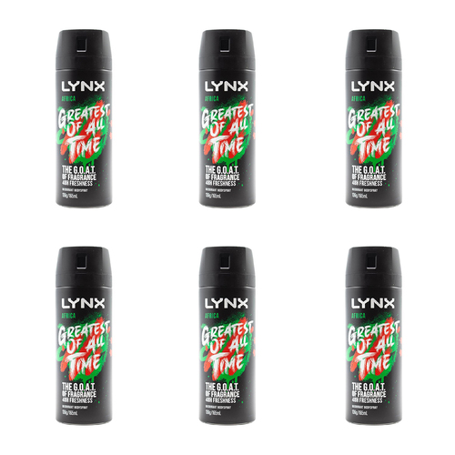 6PK Lynx 165ml Deodorant Classic Fragrance 48h Bodyspray Africa