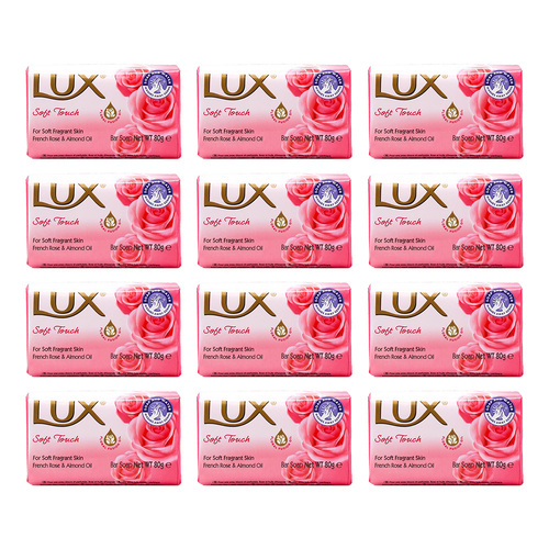 12PK Lux 80g Bar Soap French Rose & Almond Oil - Soft Touch