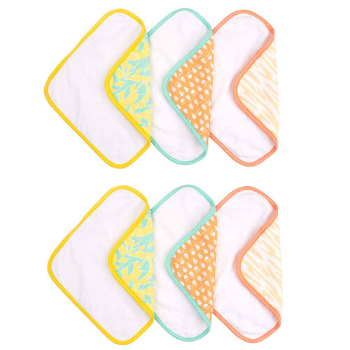 2x 3pc Playgro Fauna Friends Baby Bathing Face Washer 0m+