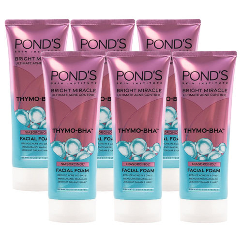 6PK Ponds Bright Miracle Acne Control Foam Facial Cleanser 100g