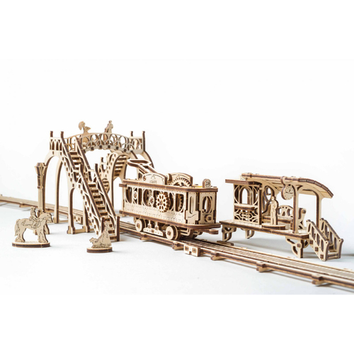 Ugears Tram Line Mechanical DIY Wooden 3D Puzzle 37pc