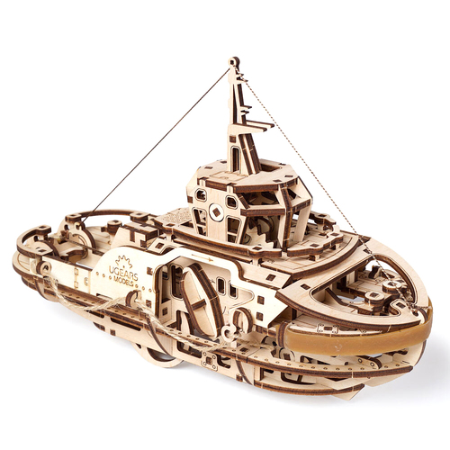 Ugears Tugboat Mechanical DIY Wooden 3D Puzzle 169pc