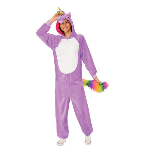 Rubies Purple Unicorn Hooded Onesie Dress Up Costume - Size L-XL