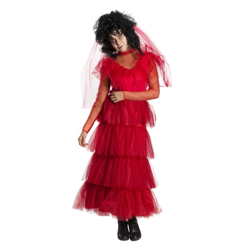 Marvel Lydia Deetz Wedding Dress Women's Dress Up Costume - Size L