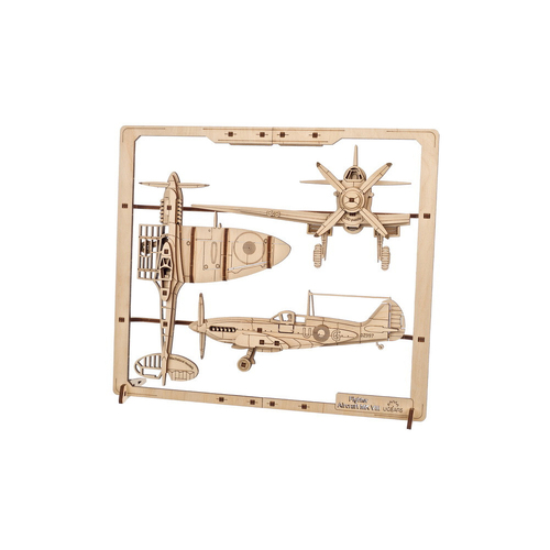 Ugears Fighter Aircraft 2.5D Puzzle DIY Wooden 47pc