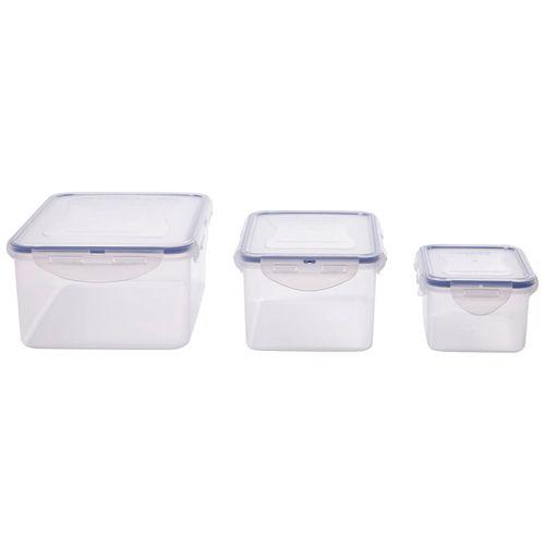 3pc Lock & Lock Classic Rectangular Food Storage Set w/ Lids Clear