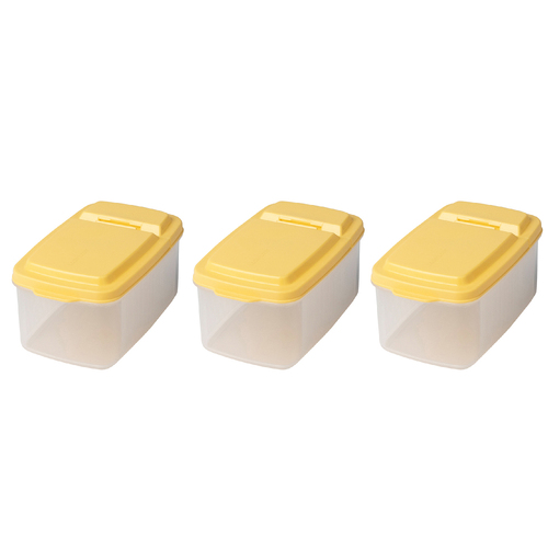 3PK Lock & Lock 750ml Cat/Dog Pet Flip Top Lid Food Storage Container - Yellow