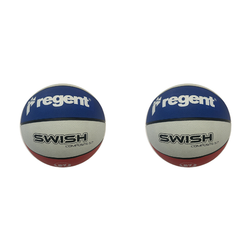 2PK Regent Swish Basketball Indoor/Outdoor Kids Toy Size 7 Red/White/Blue