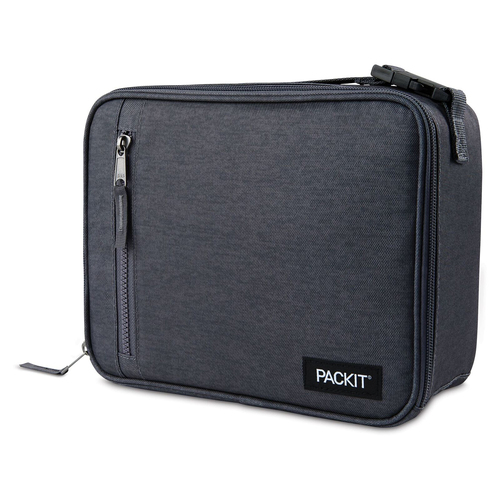 PackIt Freezable Lunch Box Storage Bag 25x20cm Rectangle - Charcoal Grey