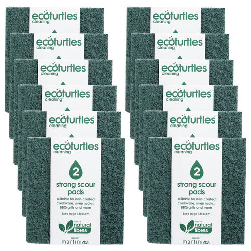 12x 2pc Eco Turtles Super-Resistant Scourer Sponge Pads Home Kitchen/Bathroom 