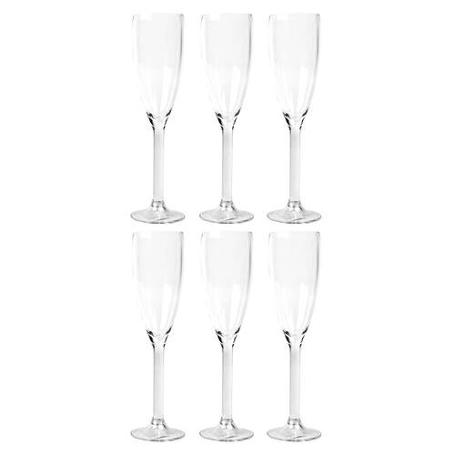 6PK Impact 160ml Champagne Flute Cup Polycarbonate - Clear