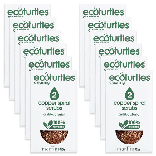 12x 2pc Eco Turtles Antibacterial Copper Spirals Kitchen Cleaner