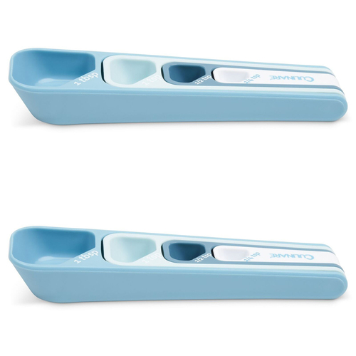 2x 4pc Culinare 16cm Plastic Measuring Spoons Set Baking/Kitchen - Blue