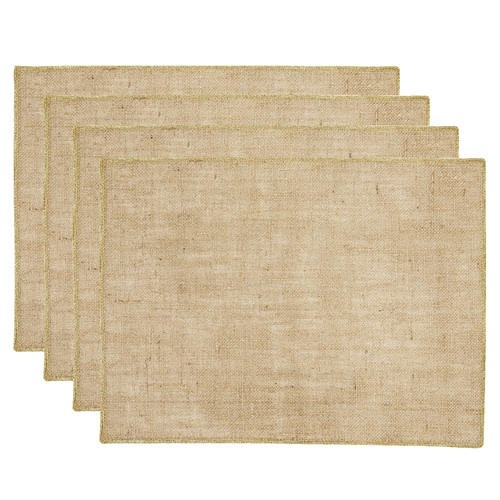 4pc Ladelle Starry Gold Lurex Jute Woven Kitchenware Placemat 33x45cm