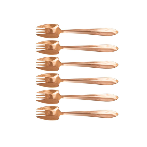 6pc Splayd Black Label 18cm SS Mirror Knife/Spork Set - Rose Gold