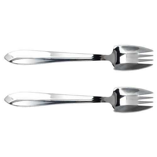 2x 2pc Splayd Kids 14.5cm Stainless Steel Mini Mirror Knife/Spork Set - Silver