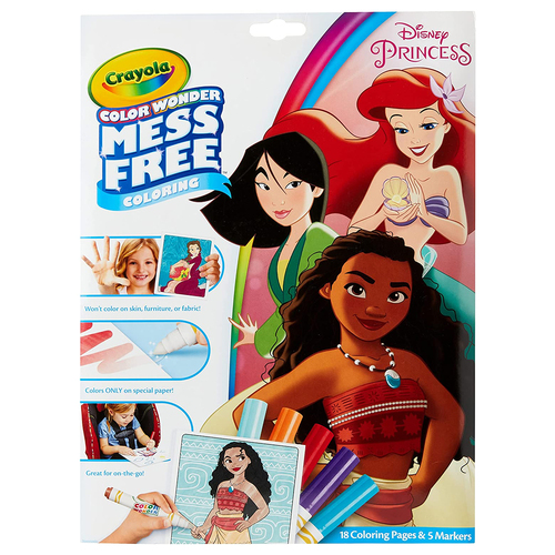 Crayola Colour Wonder Mess Free Colouring Pages w/Marker Disney Princess 3+