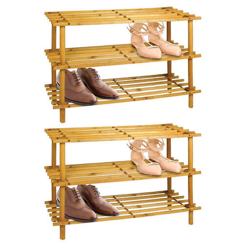 2PK Boxsweden 3 Tier Wooden Shoe Rack