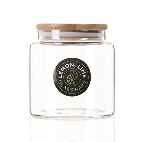 Lemon And Lime Camden Glass Jar Bamboo Lid 570ml