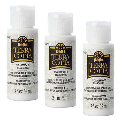 3PK Plaid FolkArt Terra Cotta 59ml Acrylic Paint - Adobe White