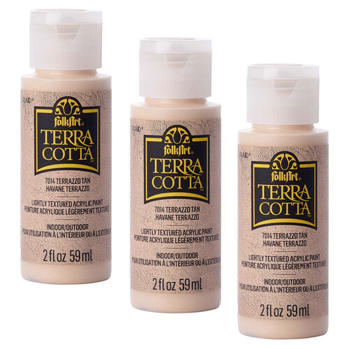 3PK Plaid FolkArt Terra Cotta 59ml Acrylic Paint - Terrazzo Sand