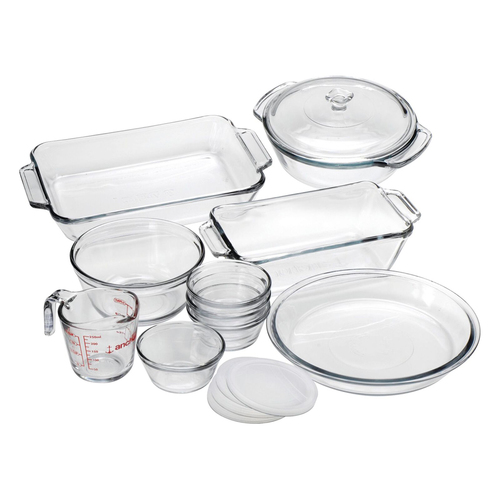 15pc Anchor Hocking Oven Basics Glass Bakeware Set - Clear