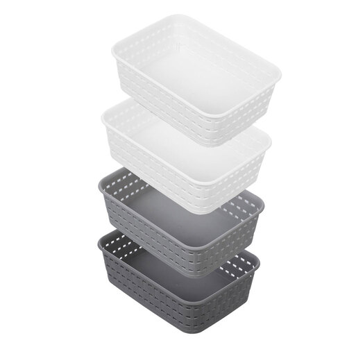 4PK Boxsweden Woven Basket 19.5X14X6cm Assorted