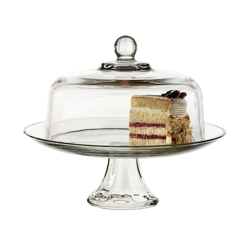 Anchor Hocking 28.5cm Glass Presence Cake Serving Stand w/ Dome Set - Clear