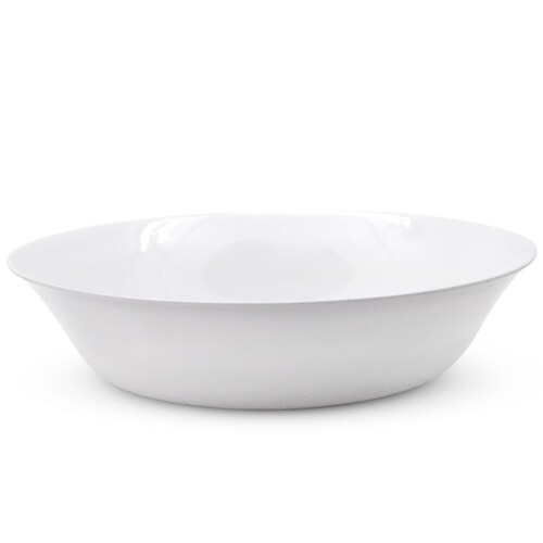 Lemon & Lime 30cm Melamine Salad Bowl Shallow - White