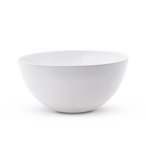 Lemon & Lime 25cm Melamine Salad Bowl Deep - White