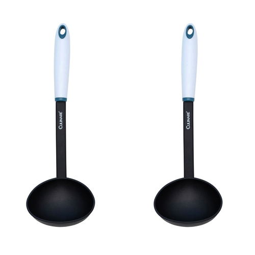 2x Culinare Bio Plastics 31cm Nylon Soup Ladle - White