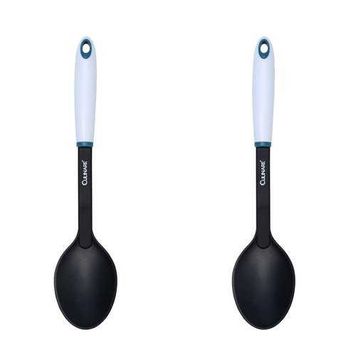 2x Culinare Bio Plastics 32cm Nylon Solid Spoon - White