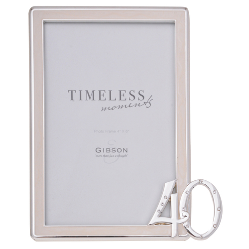 Gibson Gifts Diamond 40 Photo Frame 4x6" Rectangle Silver