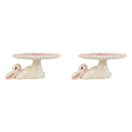 2PK Annabel Trends Bunny Cake Stand 26.5x11cm Home Decor - Pink