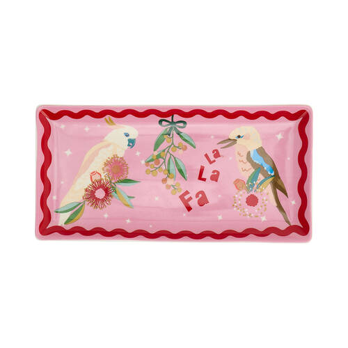 Annabel Trends Festive Birds Ceramic Plate Food Dish 26x13cm Rectangle