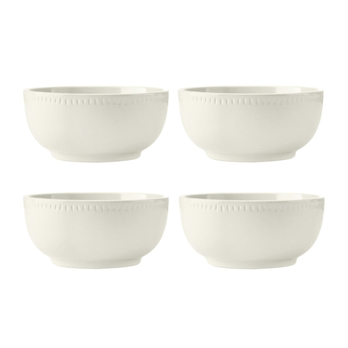 4pc Mikasa Cranborne Stoneware Cereal Bowl Set, 15cm - Cream