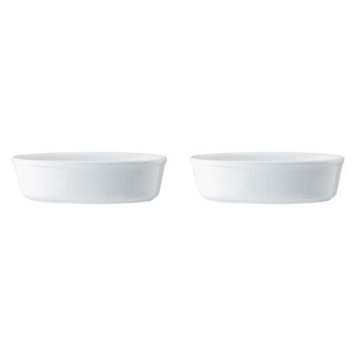 2PK Mikasa Chalk Kitchen Porcelain Oval Pie Dish, 18cm, White