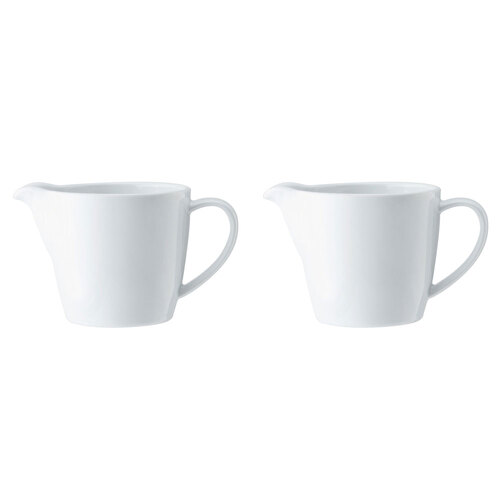 2PK Mikasa Chalk Kitchen Porcelain Milk Jug, 270ml, White