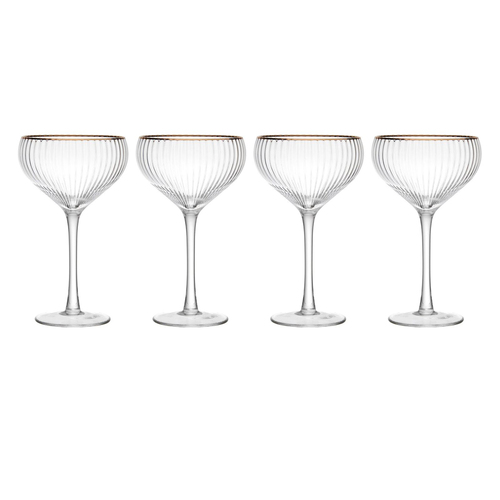 4pc Mikasa Sorrento Crystal Coupe Glass Set, 350ml