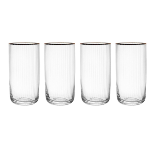 4pc Mikasa Sorrento Crystal Highball Glass Set, 510ml