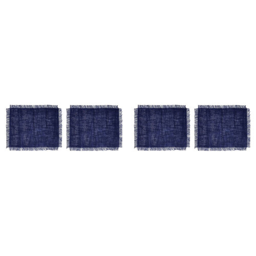 2PK 2pc Mikasa Rectangle 45 x 35cm Jute Placemats, Navy