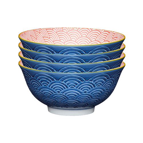 4PK Mikasa Does it All Kitchen Glazed Bowl 15.7cm - Blue Arc