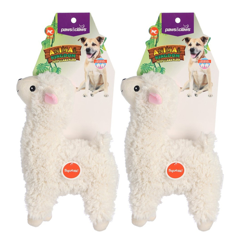 2PK Paws Claws 27cm Animal Kingdom Fuzzy Llama Dog Pet Plush Toy Cream Online KG Electronic