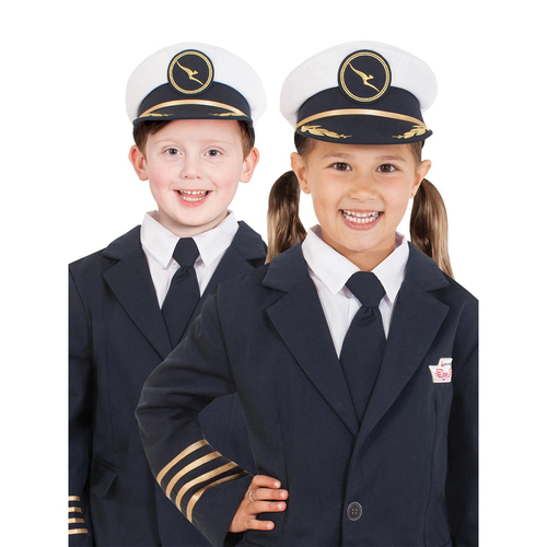 Qantas Captain Pilot's Hat One Size Head Costume - Child