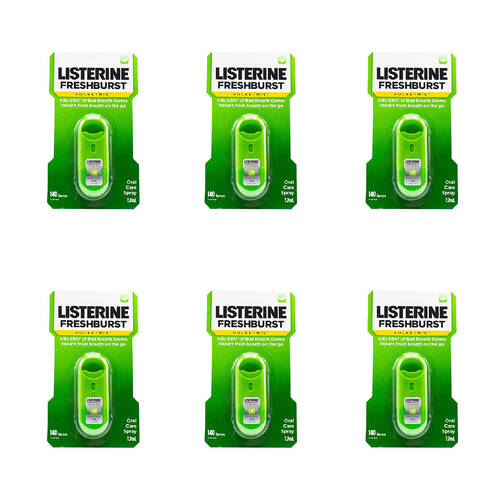 6PK Listerine 7.7ml Pocketmist Oral Care Spray - Freshburst